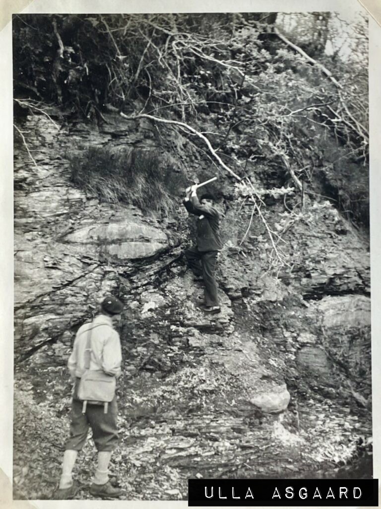 Ridder Noe svinger hammeren - KU Geologisk Excursion til Bornholm - Maj 1956