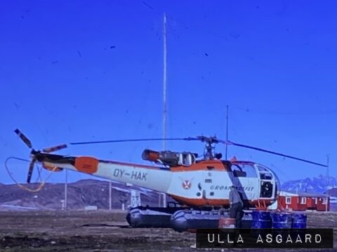 OY-HAK, Grønlandsflys "Nuka" (lillebror), en Sud Aviation SE-3160 Alouette III Helikopter - Mestersvig, Grønland 1970